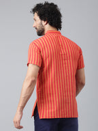 RIAG Red Color Short Sleeves Casual Men's Cotton Short Kurta - Distacart