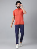 RIAG Red Color Short Sleeves Casual Men's Cotton Short Kurta - Distacart