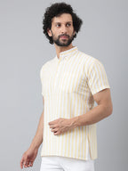 RIAG Beige Color Short Sleeves Casual Men's Cotton Short Kurta - Distacart