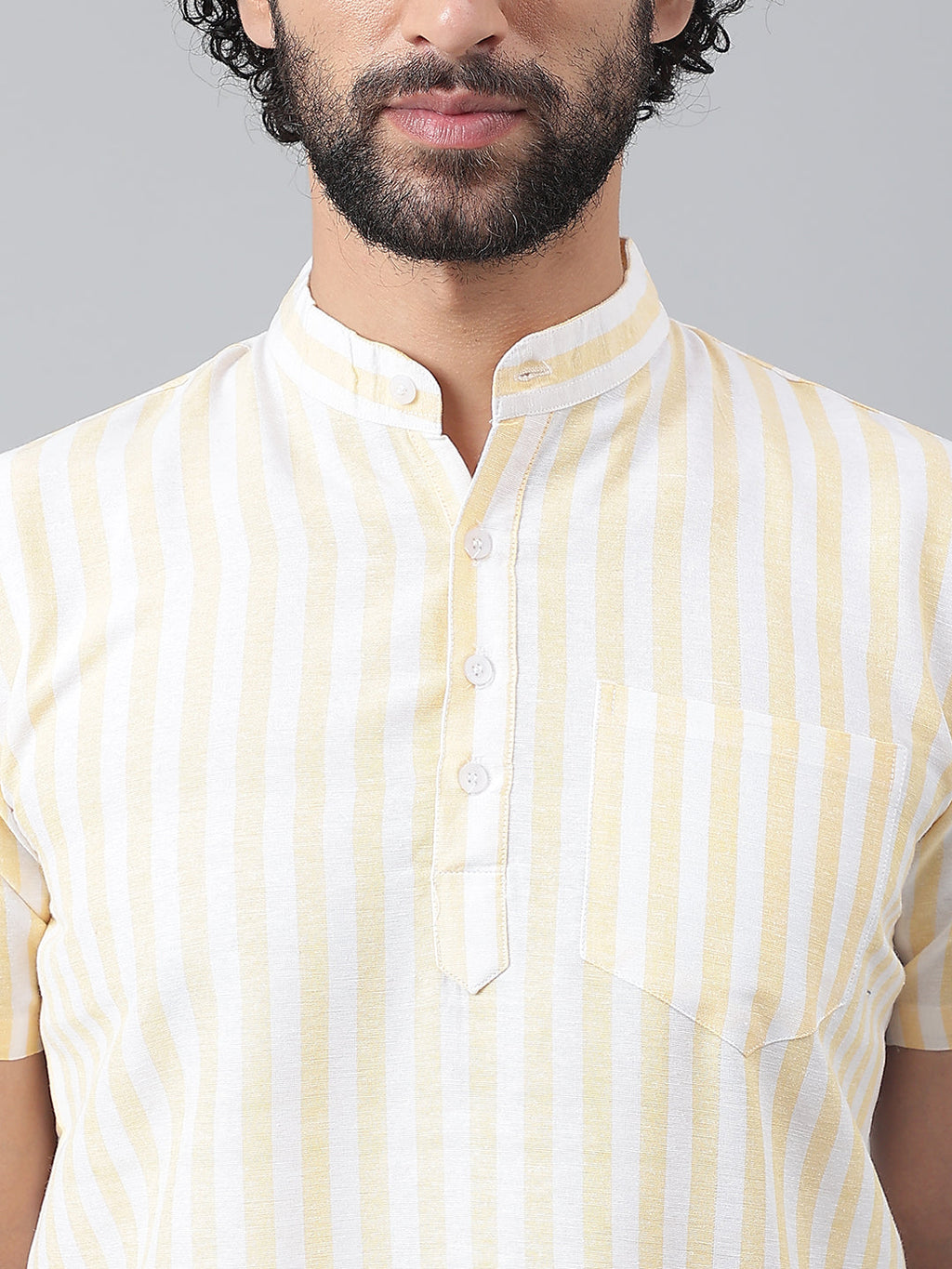 RIAG Beige Color Short Sleeves Casual Men's Cotton Short Kurta - Distacart
