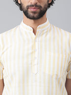 RIAG Beige Color Short Sleeves Casual Men's Cotton Short Kurta - Distacart