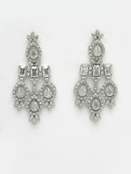 NVR Women's Silver-Plated Cubic Zirconia Studded Handcrafted Jewellery Set