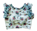 Vamika Sky Blue Georgette Frill Blouse - Distacart