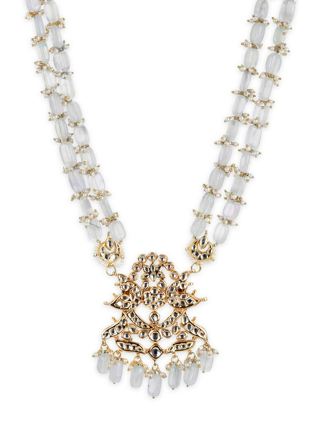 Gold-Toned White Brass Gold-Plated Necklace - Ruby Raang - Distacart