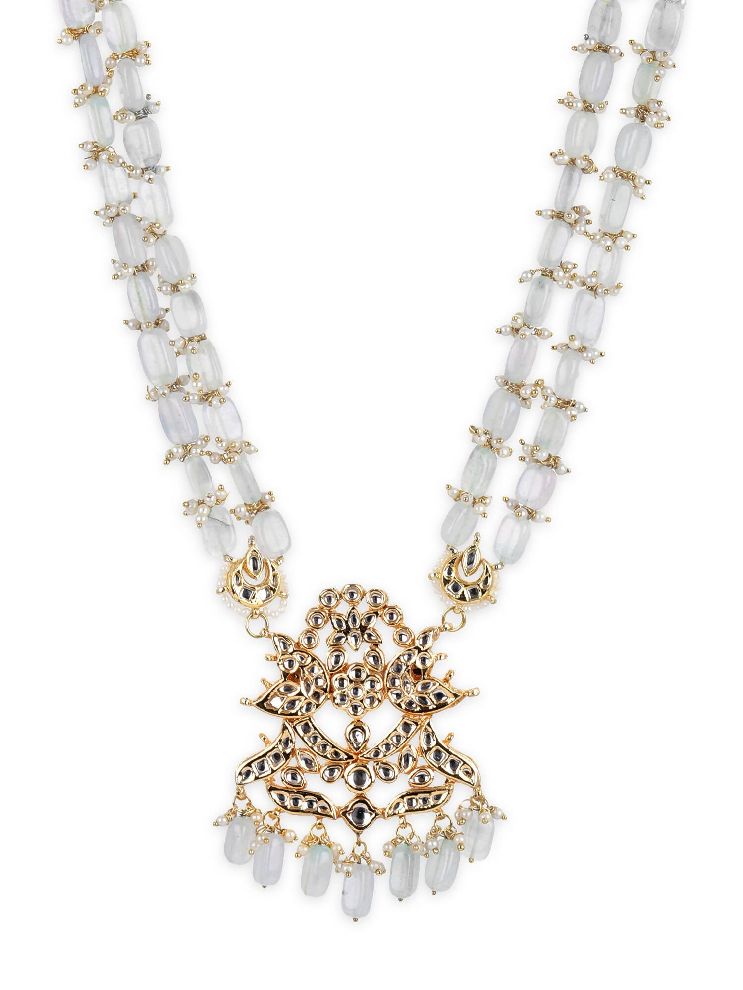 Gold-Toned White Brass Gold-Plated Necklace - Ruby Raang - Distacart
