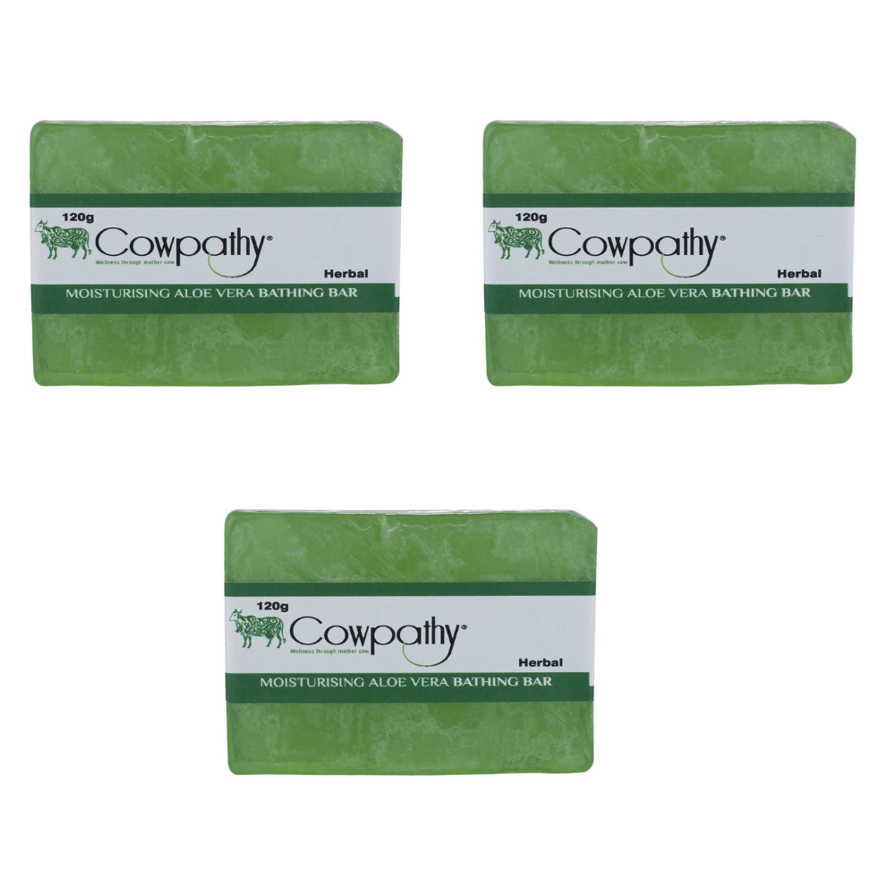 Cowpathy Herbal Moisturising Aloe Vera Bathing Bar (120 GM)