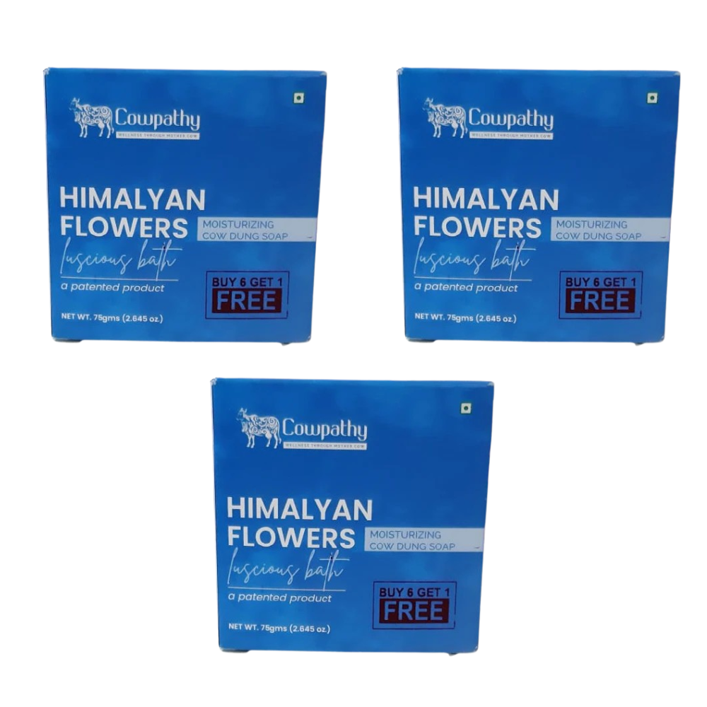 Cowpathy Himalayan Flowers Cow Dung Bath Soap (75Gms)