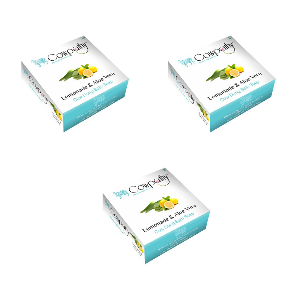 Cowpathy Lemonade & Aloe Vera Cow Dung Bath Soap (75Gm)