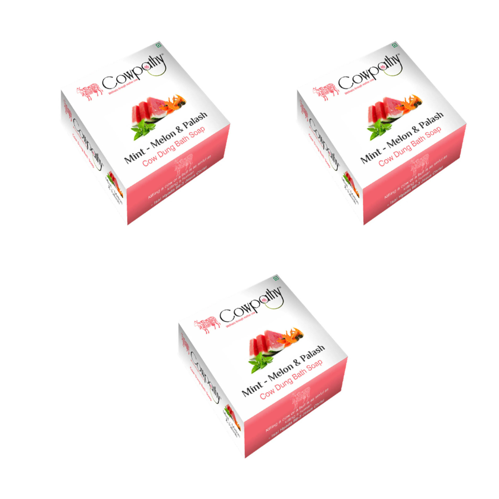 Cowpathy Mint - Melon & Palash Cow Dung Bath Soap (75Gm)