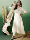 Sangria Embroidered A-Line Kurta With Trousers & Dupatta