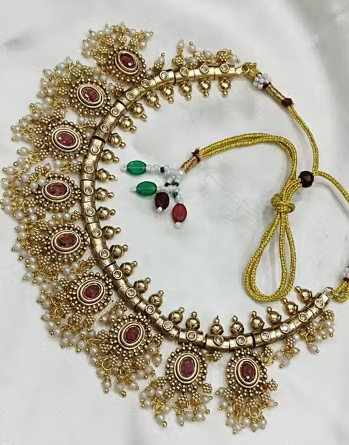Jewel City Traditional Handcrafted Gold-Plated Temple Jewelry – Ethnic Bridal Necklace Set for Weddings, Parties and Festivals