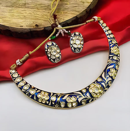 Jewel City Traditional Handcrafted Kundan Gold-Plated Necklace Set | Ethnic Indian Jewelry for Weddings, Parties & Festivals