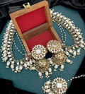 Jewel City Traditional Handcrafted Kundan Pearl Jhumka Drop Earrings And Maang Tikka Set - Distacart