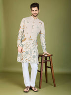 Vastranavya Exclusive Wedding Wear Viscose Rayon Thread Embroidered Work Kurta