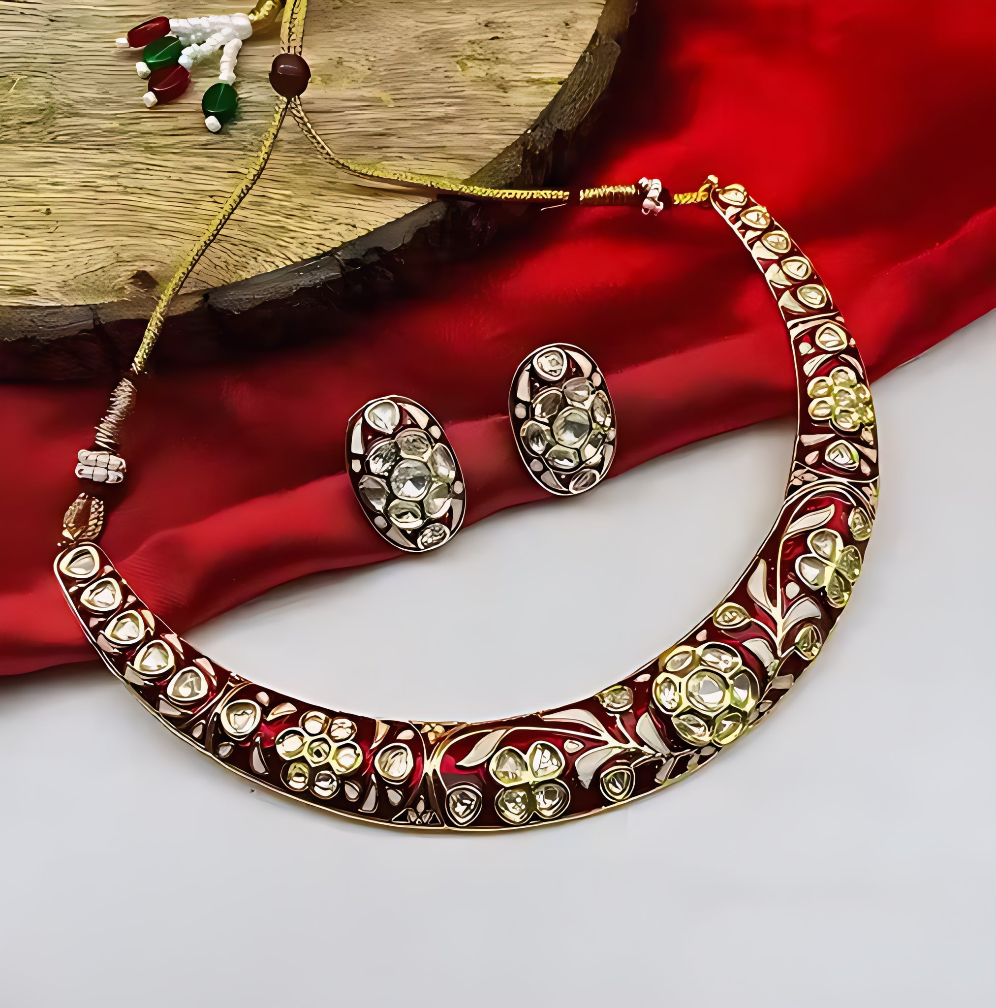 Jewel City Traditional Handcrafted Kundan Gold-Plated Necklace Set | Ethnic Indian Jewelry for Weddings, Parties & Festivals