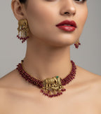Jewel City Exquisite Handcrafted Elephant Motif Red Beaded Jewelry Set - Where Tradition Meets Elegance