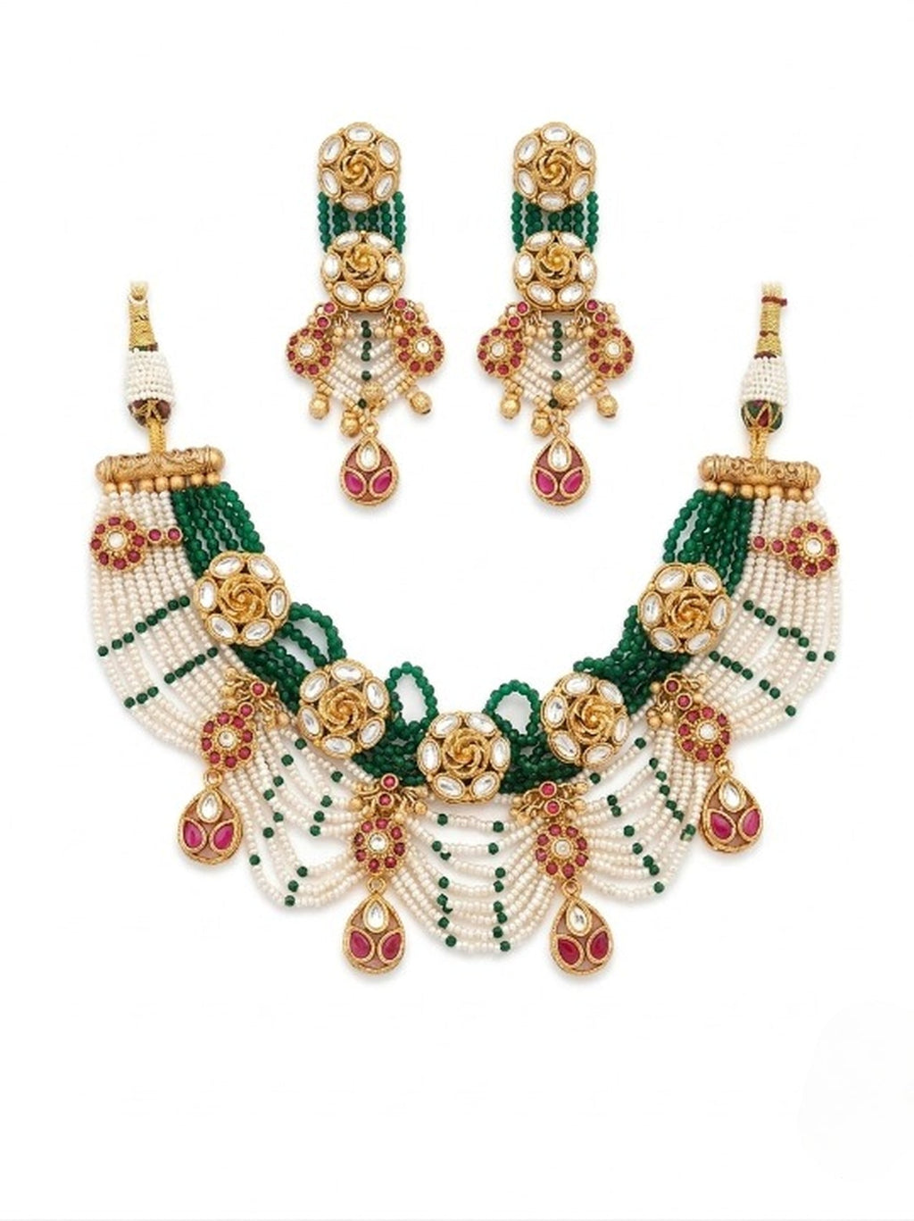 Jewel City Exquisite Kundan & Pearl Haar Set: Traditional Gold-Plated Choker for Weddings & Festivals - Distacart