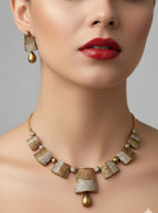 Jewel City Stunning Traditional Gold-Plated Choker Necklace Set