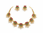 Jewel City Traditional Gold-Plated Lotus Necklace Set with Pearls for Women – Ethnic Wedding & Festive Jewelry