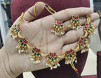 Jewel City Traditional Gold-Plated Lotus Necklace Set with Pearls for Women – Ethnic Wedding & Festive Jewelry