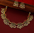 Jewel City Traditional Gold-Plated Lotus Necklace Set with Pearls for Women – Ethnic Wedding & Festive Jewelry