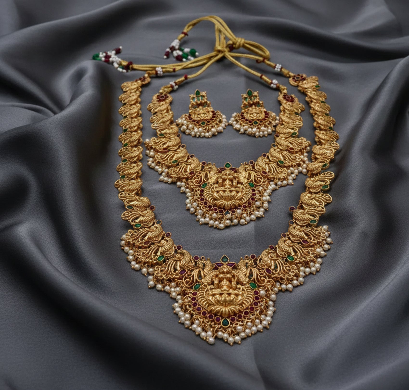 Jewel City Exquisite Antique Gold-Plated Temple Jewelry Set - Distacart