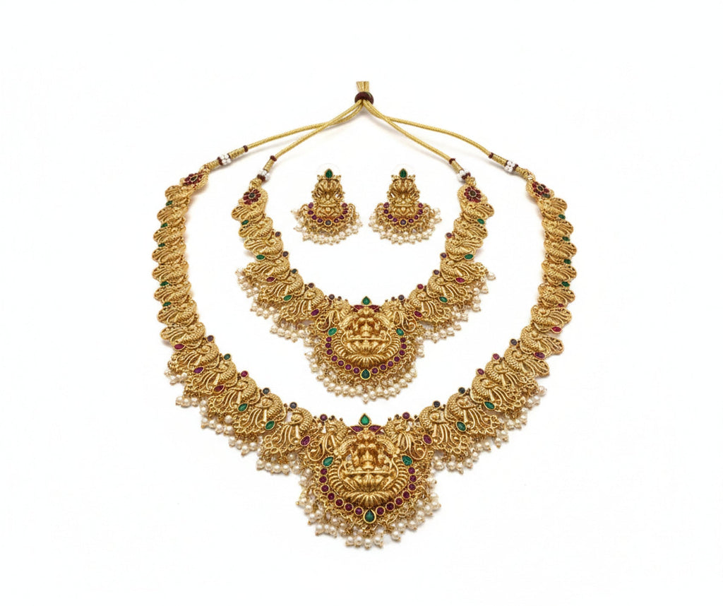Jewel City Exquisite Antique Gold-Plated Temple Jewelry Set - Distacart