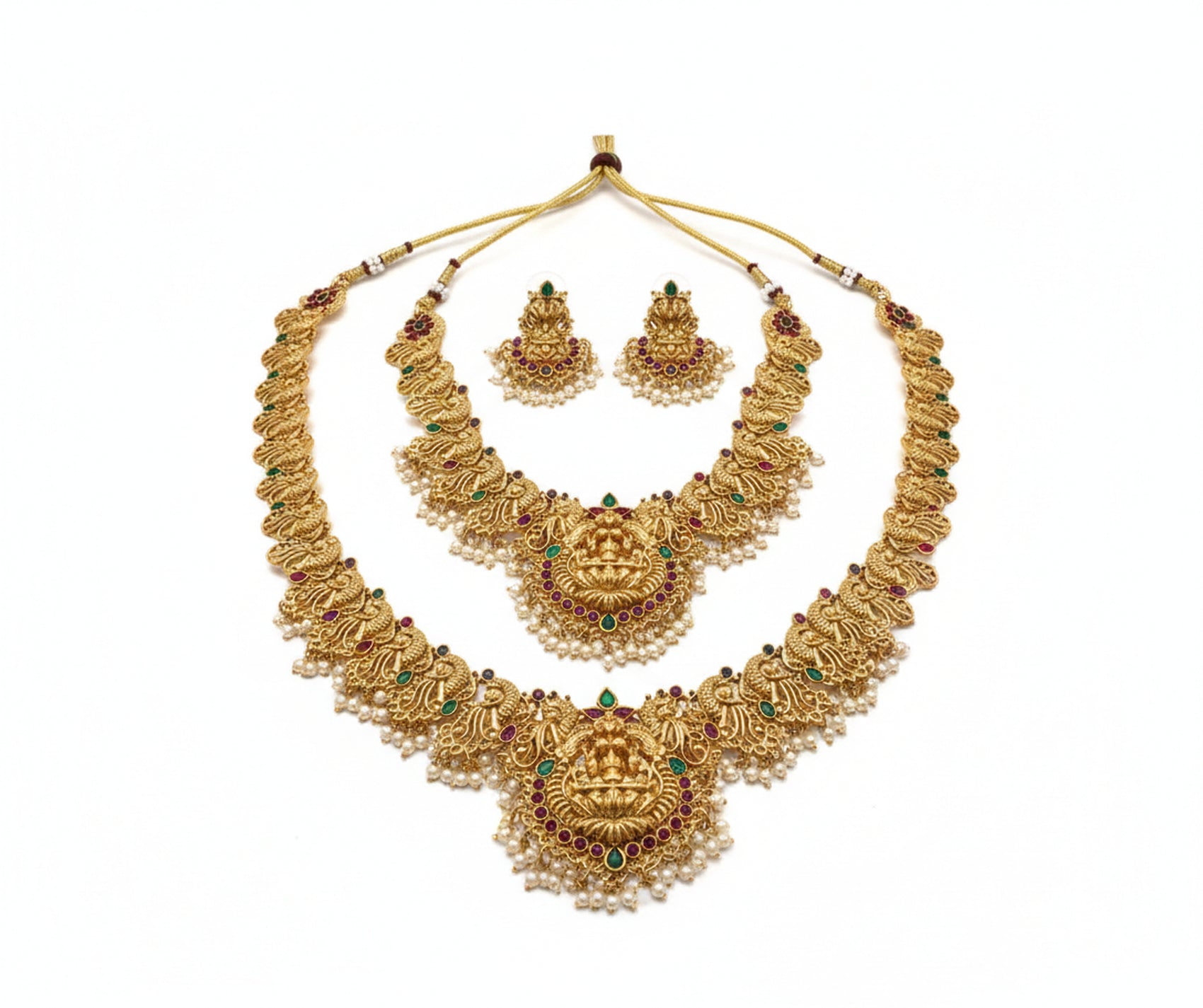 Jewel City Exquisite Antique Gold-Plated Temple Jewelry Set - Distacart