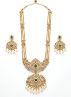 Jewel City Handcrafted Traditional Gold-Plated Temple Jewelry Set | Ethnic Bridal Lakshmi Necklace & Earrings for Women - Distacart