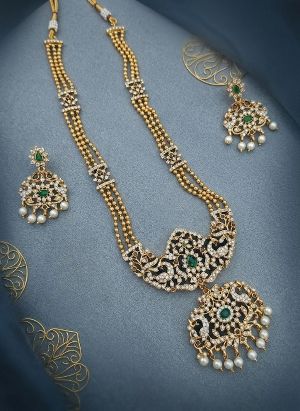 Jewel City Handcrafted Traditional Gold-Plated Temple Jewelry Set | Ethnic Bridal Lakshmi Necklace & Earrings for Women - Distacart