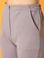 Myshka Women's Lavender Flared Party Trouser