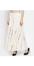 Mominos Fashion Off White Mirror Palazzo