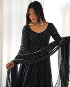 Joban Fashion Black Kurta Set Georgette Sequence Embroidery Work - Distacart