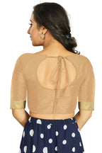 Aastha Fashion Women's Beige Art Silk Designer Traditional Readymade Blouse