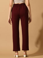 Myshka Women's Violet Straight Fit Party Trouser