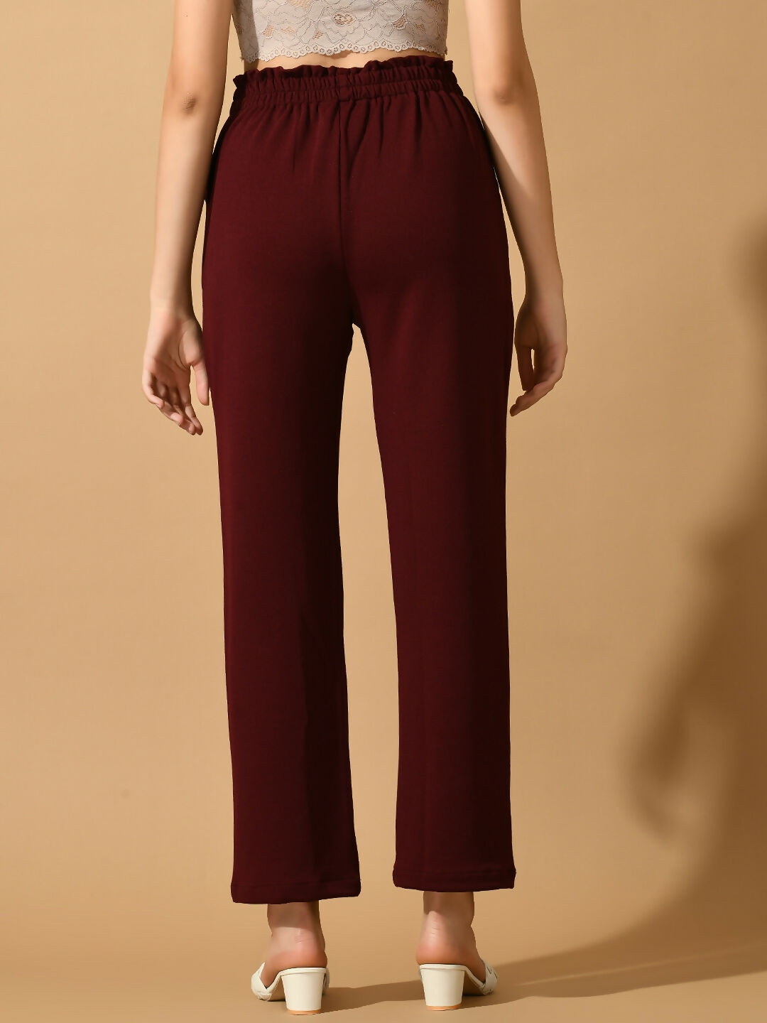 Myshka Women's Violet Straight Fit Party Trouser
