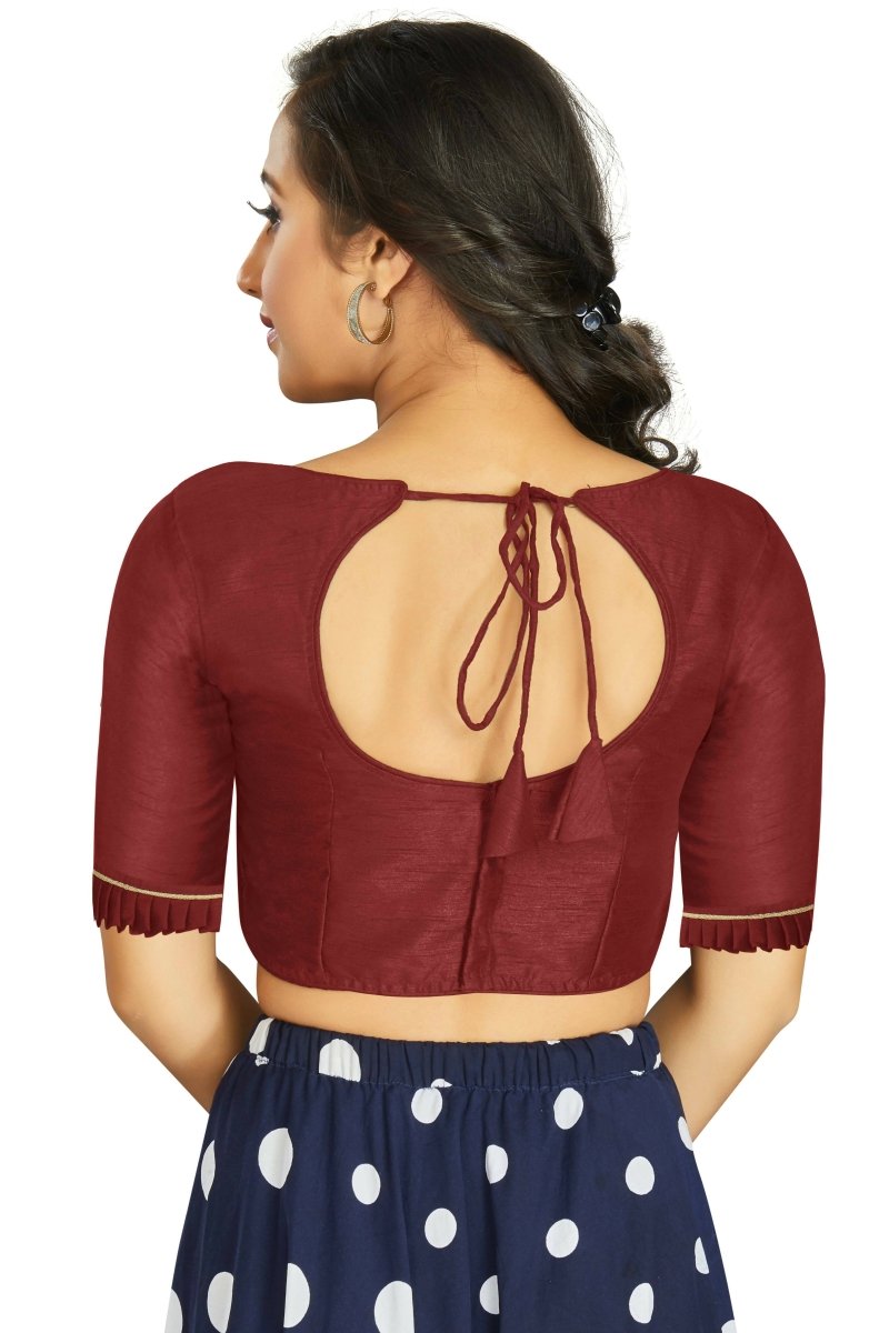 Aastha Fashion Women's Maroon Art Silk Designer Party Wear Readymade Blouse