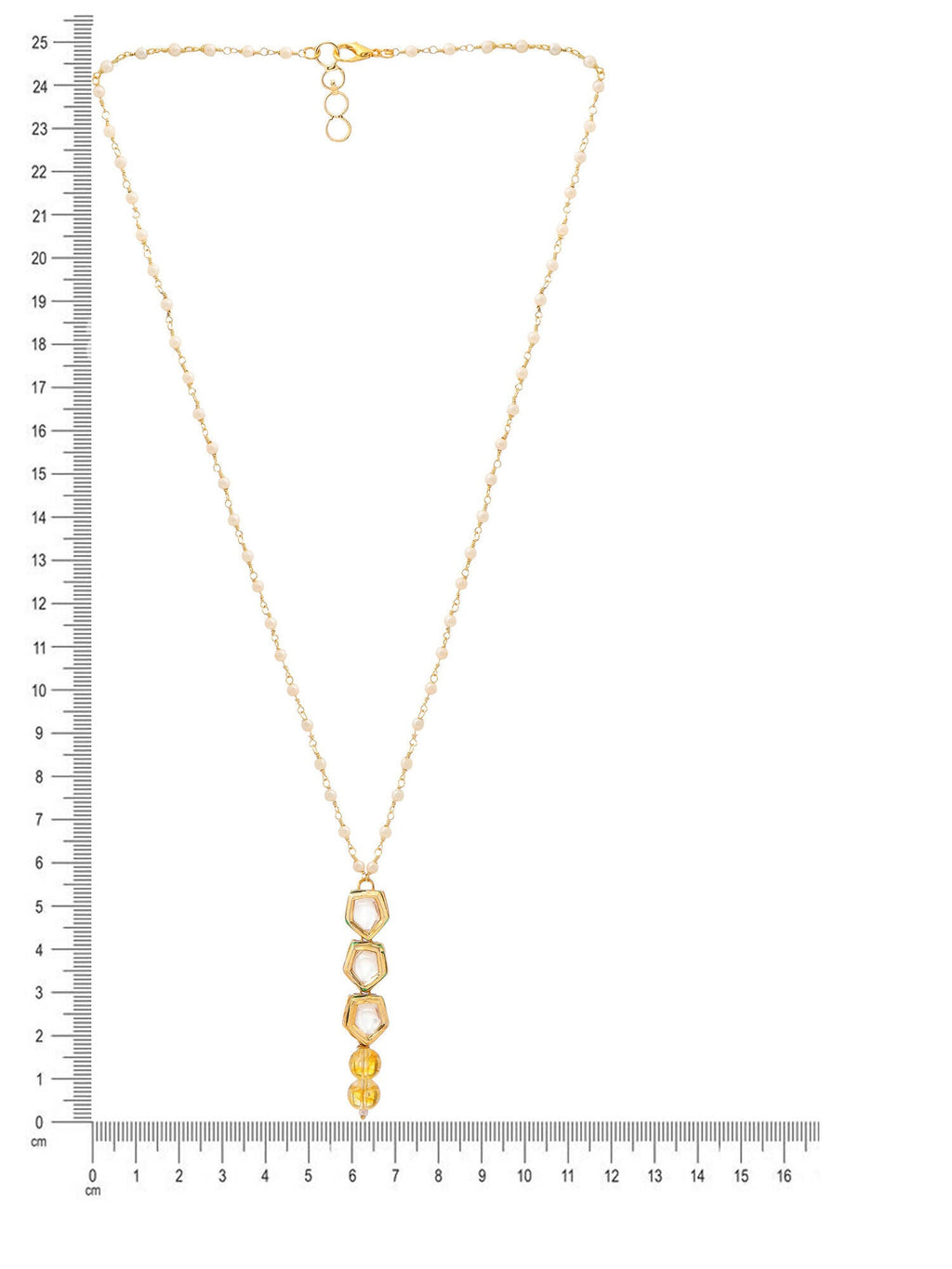 Ruby Raang Yellow Citrine Kundan Necklace
