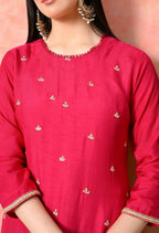 Joban Fashion Rani Premium Pure Viscose Print Dola With Handwork Kurta Set