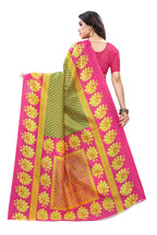 Vamika pink & green Printed Art Silk Saree