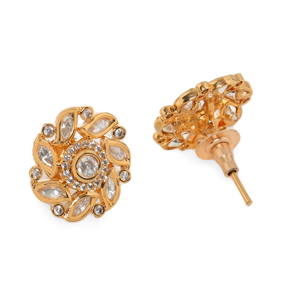 Round Kundan Studs (Gold) - Ruby Raang - Distacart