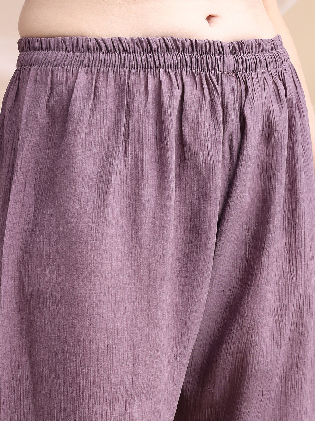 Hand Embroidered & Painted Kurta With Pant, Lavender - Hiral Fashion - Distacart