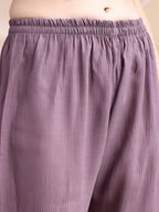 Hand Embroidered & Painted Kurta With Pant, Lavender - Hiral Fashion - Distacart