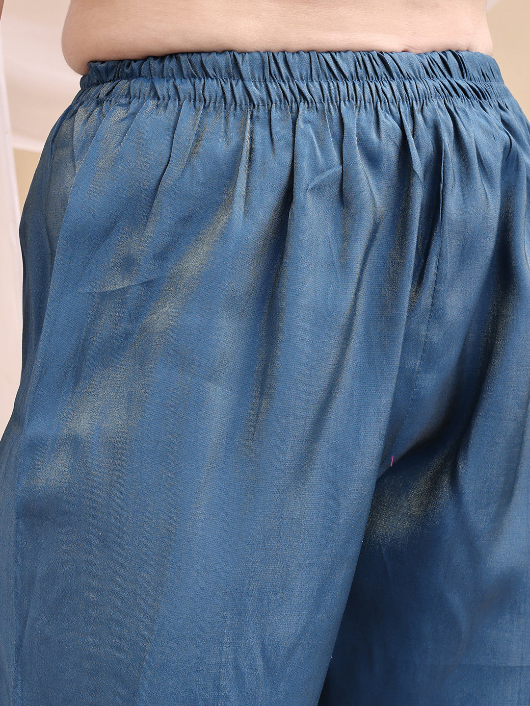 Hand Embroidered Anarkali Kurta With Pant & Embroidered Dupatta, Blue - Hiral Fashion - Distacart