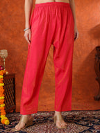 Sequin Embroidered Kurta With Pant & Embroidered Organza Dupatta, Pink - Hiral Fashion - Distacart