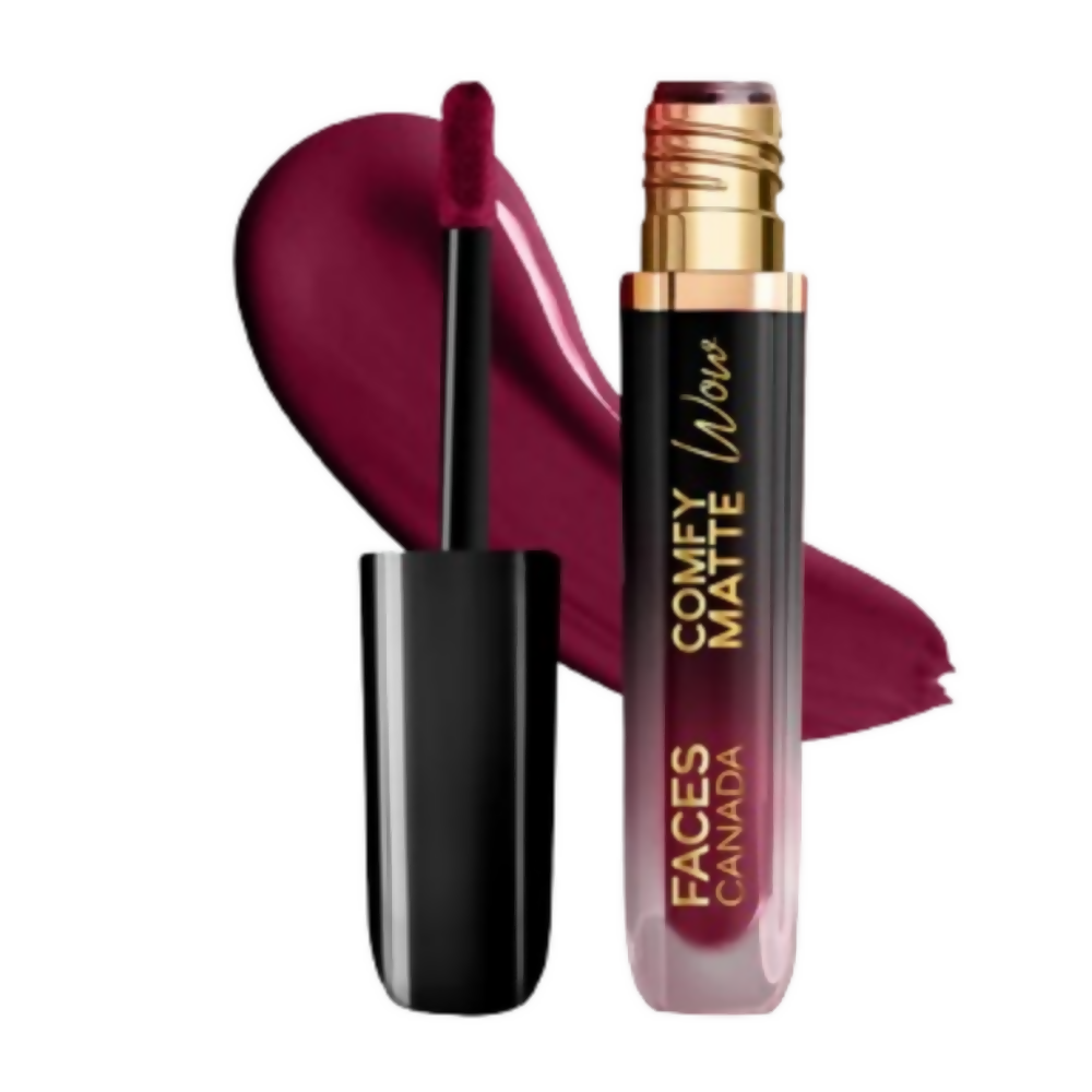 Faces Canada Comfy Matte Wow Liquid Lipstick - Plum Passion 04