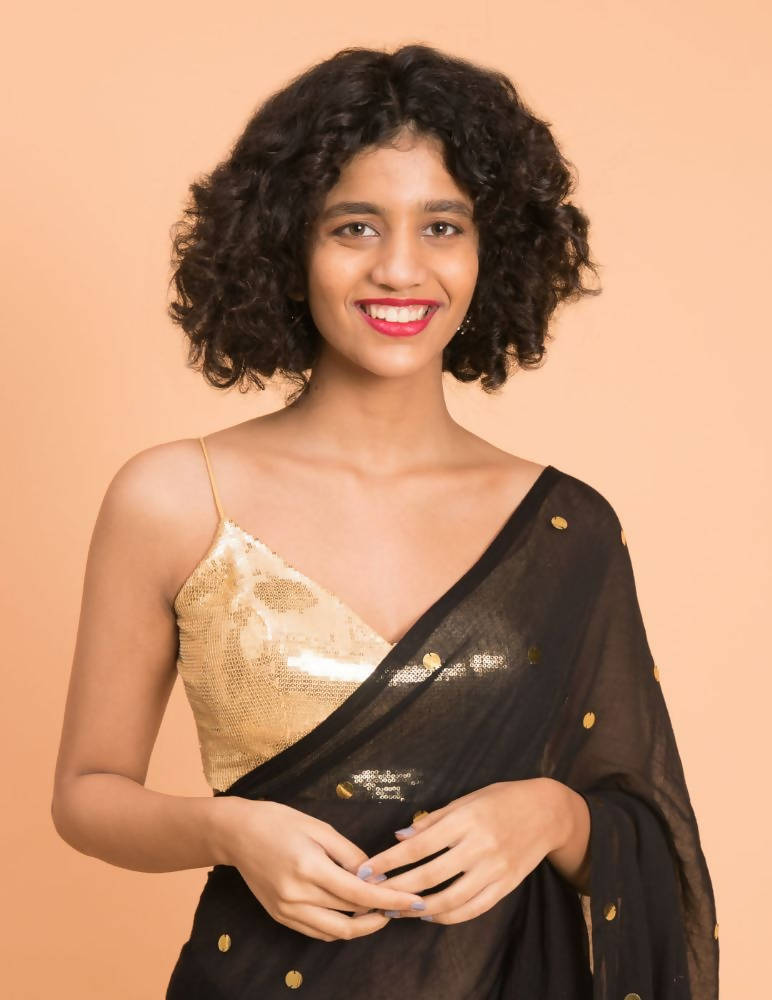 Suta Black Embellished Sequinned Pure Cotton Saree - Distacart