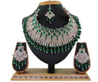 Jewel City Beads Choker Necklace Set with Earrings for Women – Silver-Tone Bridal & Party Wear Jewelry