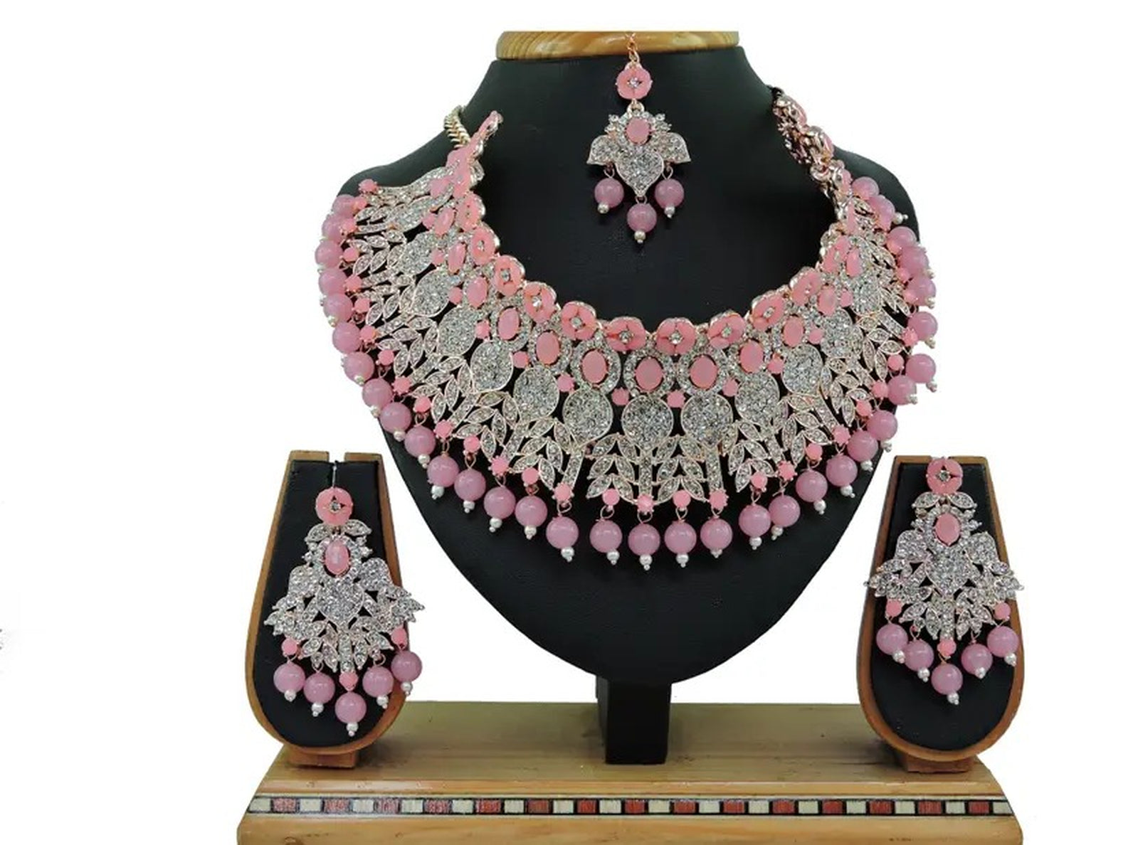 Jewel City Beads Choker Necklace Set with Earrings for Women – Silver-Tone Bridal & Party Wear Jewelry