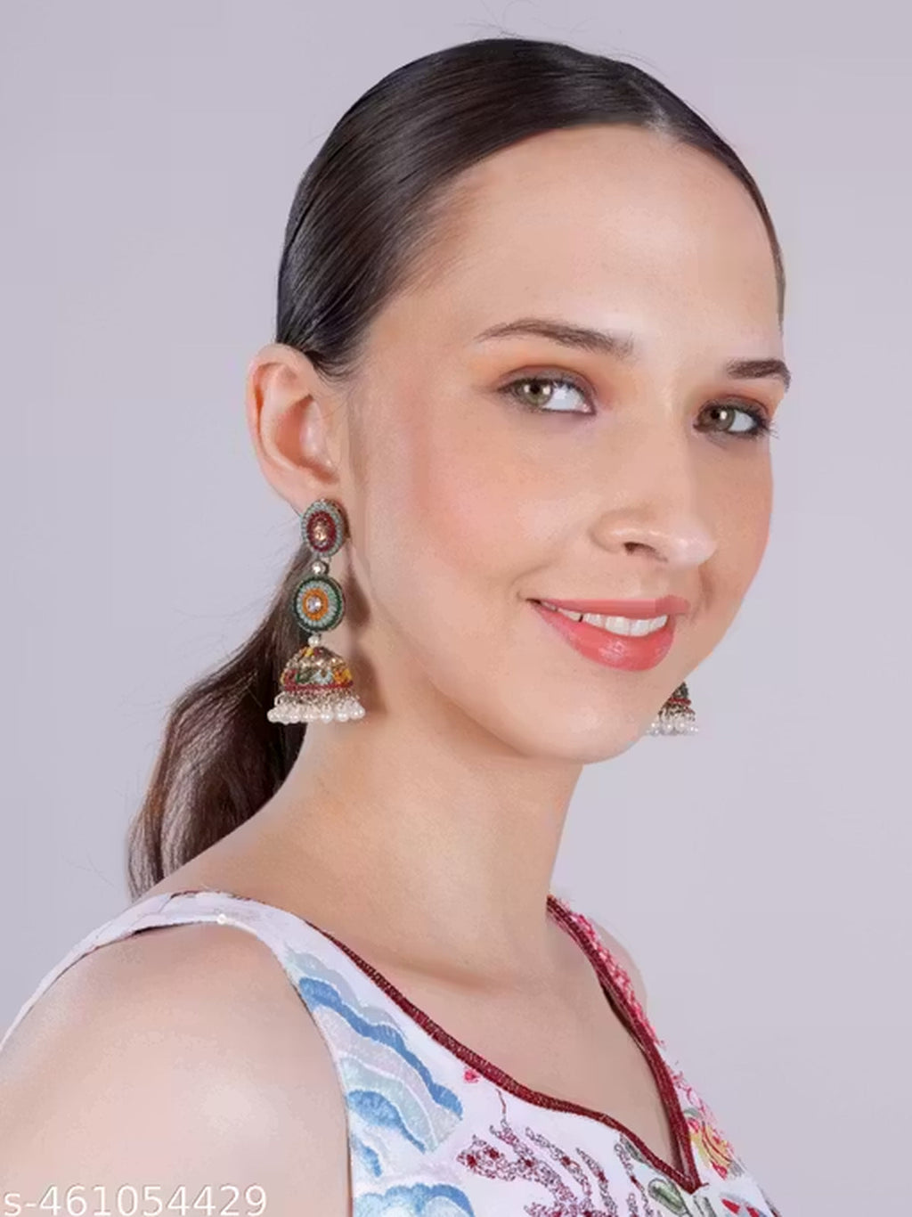Jewel City Vibrant Multicolor Traditional Jhumka Earrings for Women & Girls | Handcrafted Ethnic Gold-Plated Dangler Jewelry - Distacart